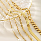 Bracelet maille vintage, acier inoxydable doré — vue 5