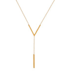 Collier à initiale et pampille, chaîne dorée — vue 3