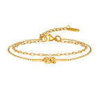 Bracelet nœud délicat sur chaîne dorée — vue 9