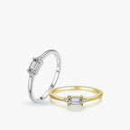Bague à monture géométrique sertie, argent massif 925