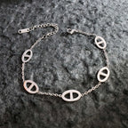 Bracelet aux lignes géométriques, acier titane — vue 2