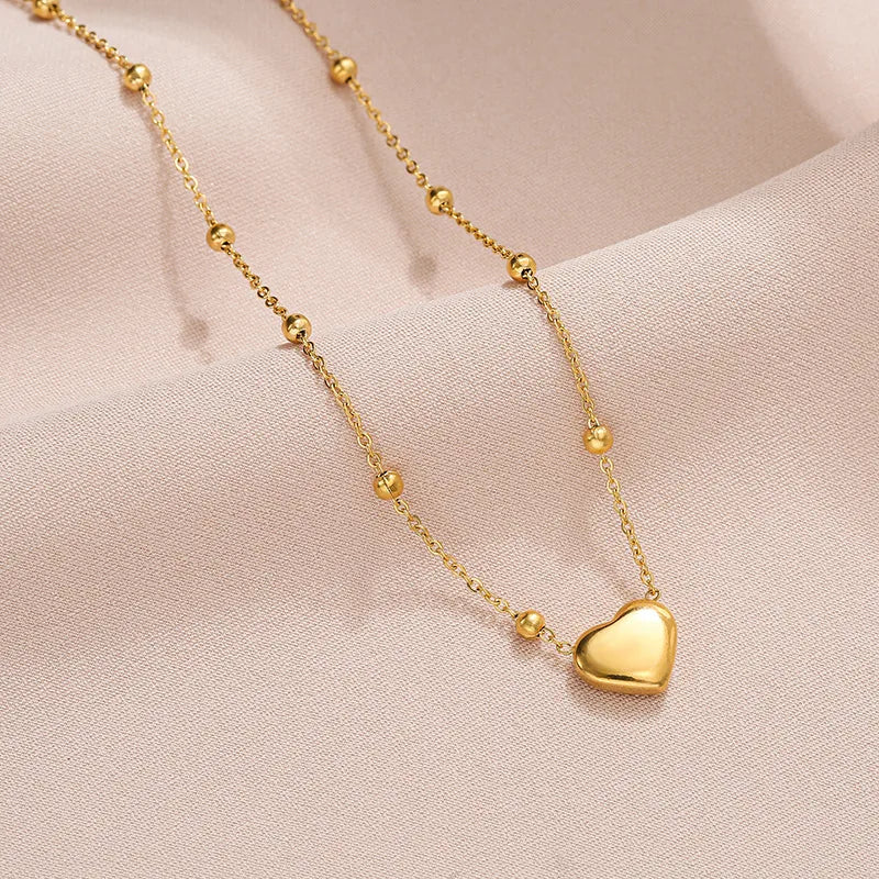 Collier cœur épuré, chaîne en acier titane — vue 6