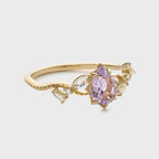 Bague cristal sur monture géométrique, argent 925 — vue 2