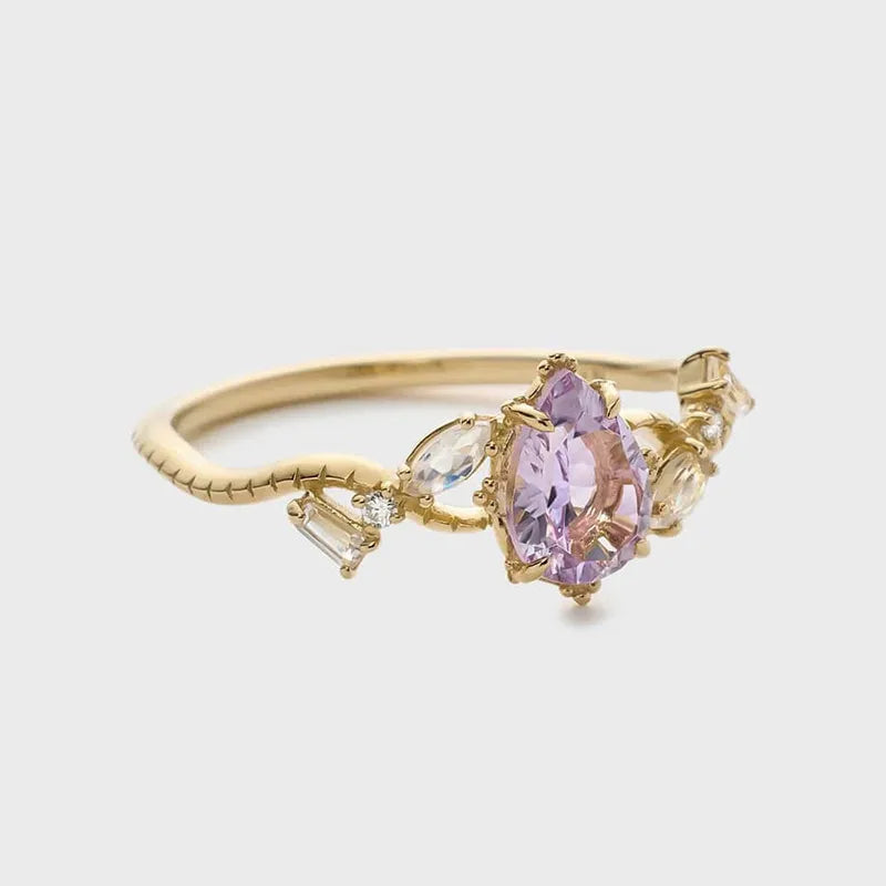 Bague cristal sur monture géométrique, argent 925 — vue 2