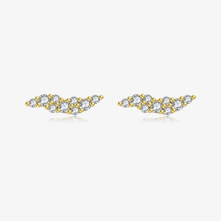 Puces d'oreilles à zircons irréguliers, argent 925 — vue 9