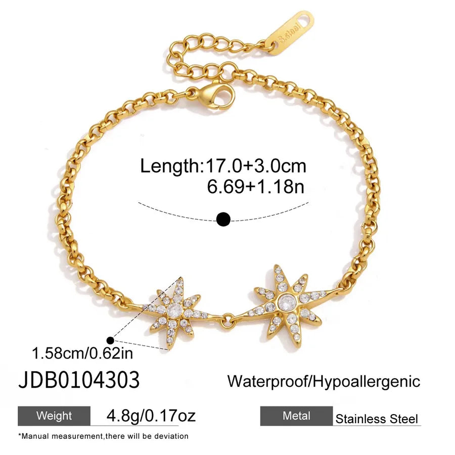 Bracelet étoile filante sur chaîne fine dorée — vue 7