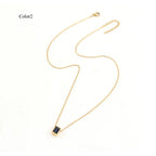 Collier à cristal taille rectangle, chaîne fine — vue 4