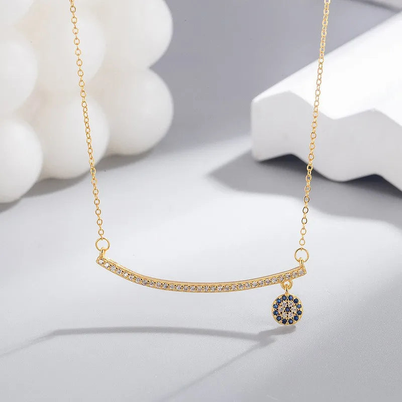 Collier œil protecteur émaillé sur chaîne en argent 925