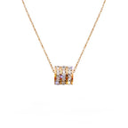Collier à ligne de zircons sertis, chaîne fine — vue 4