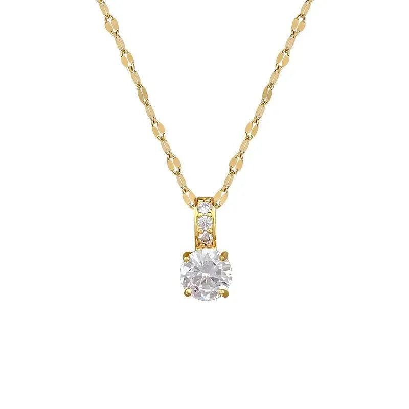 Collier à lèvres serties à griffes, chaîne fine — vue 3