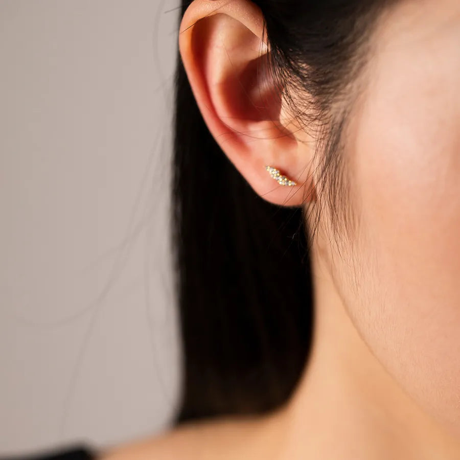 Puces d'oreilles à zircons irréguliers, argent 925 — vue 3