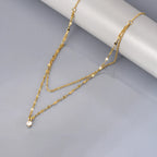 Collier maille grain de café en acier inoxydable doré