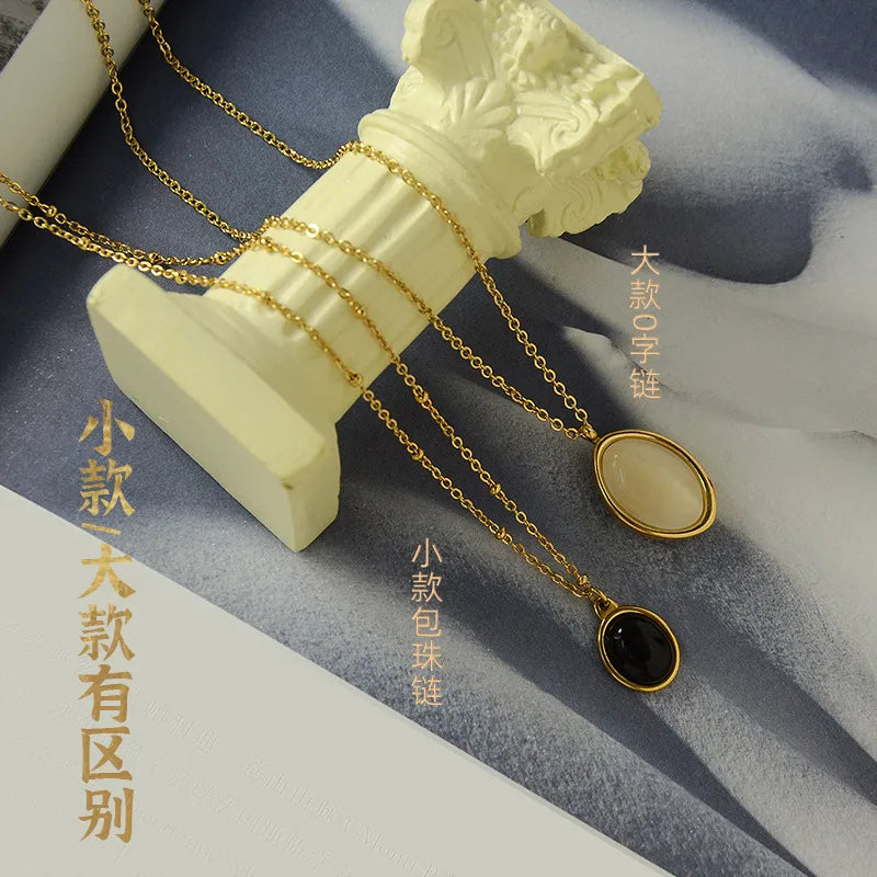 Collier à pastille émaillée, chaîne fine — vue 4