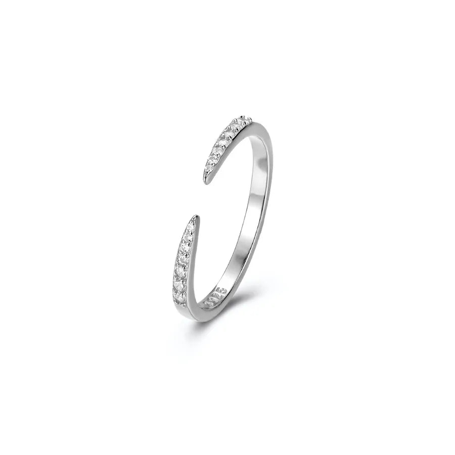 Bague ouverte géométrique, argent massif 925 — vue 3