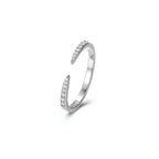 Bague ouverte géométrique, argent massif 925 — vue 3