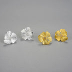 Puces d'oreilles pivoine ciselée en argent massif 925