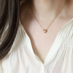 Collier cœur serti, chaîne en acier titane — vue 2