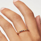 Bague à pierre colorée sertie, argent 925 — vue 2