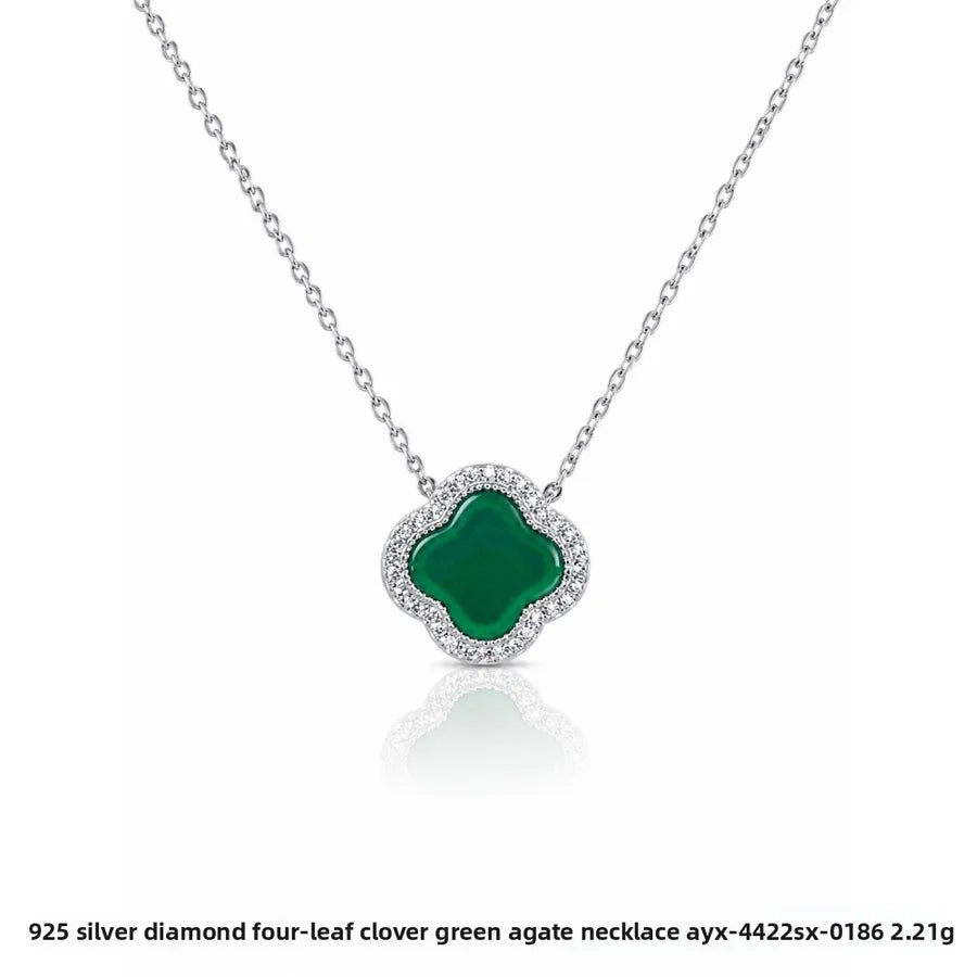 Collier cœur d'agate naturelle, argent 925 — vue 6