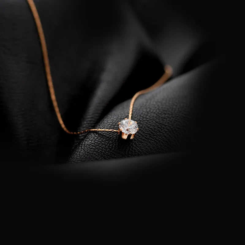 Collier à pierre sertie à griffes, pendentif géométrique — vue 5