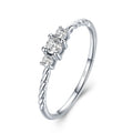 Bague solitaire ronde, argent massif 925 — vue 7