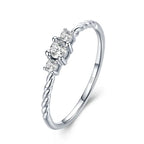 Bague solitaire ronde, argent massif 925 — vue 7