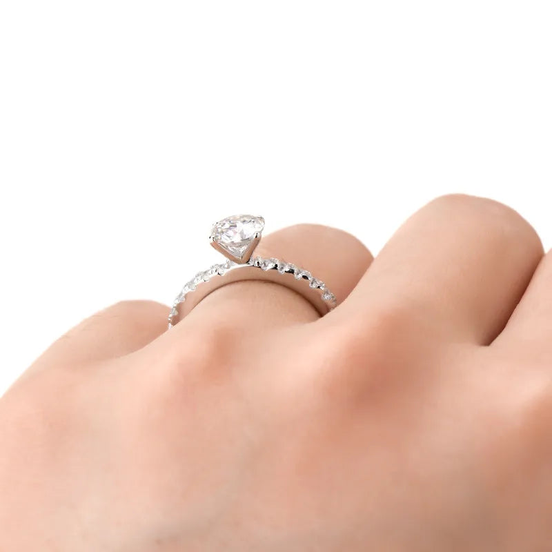 Bague solitaire moissanite, argent 925 — vue 4