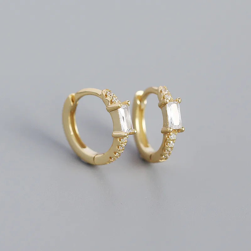 Boucles d'oreilles à zircon rectangle — vue 7