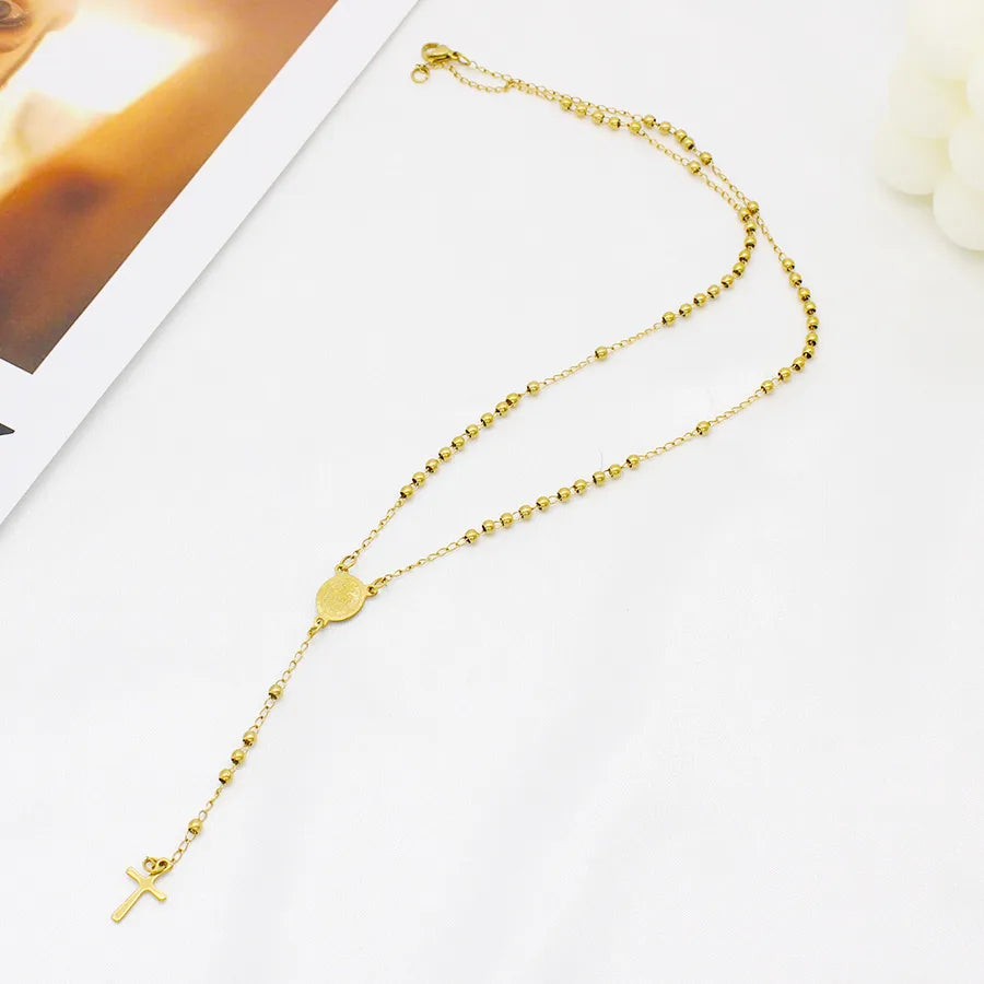 Collier croix, acier inoxydable — vue 4