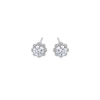 Puces d'oreilles fleur blanche émaillée — vue 5