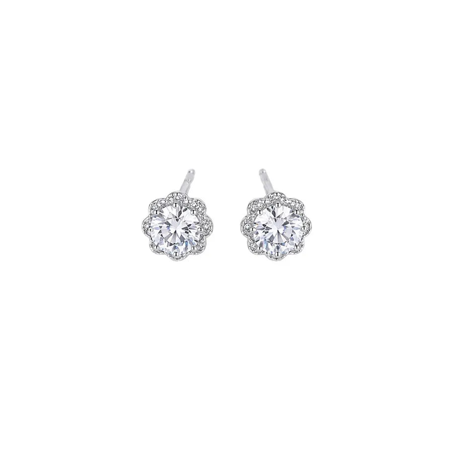 Puces d'oreilles fleur blanche émaillée — vue 5