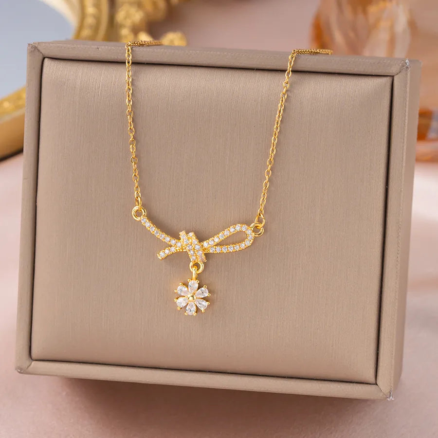 Collier nœud papillon, acier inoxydable doré — vue 4