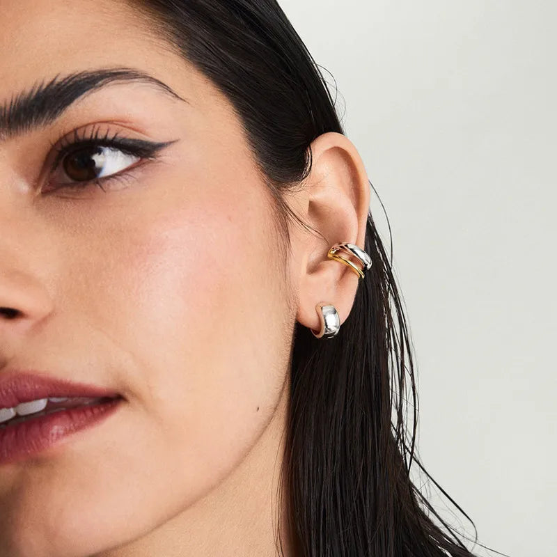 Bijou d'oreille en C, argent massif 925 — vue 4