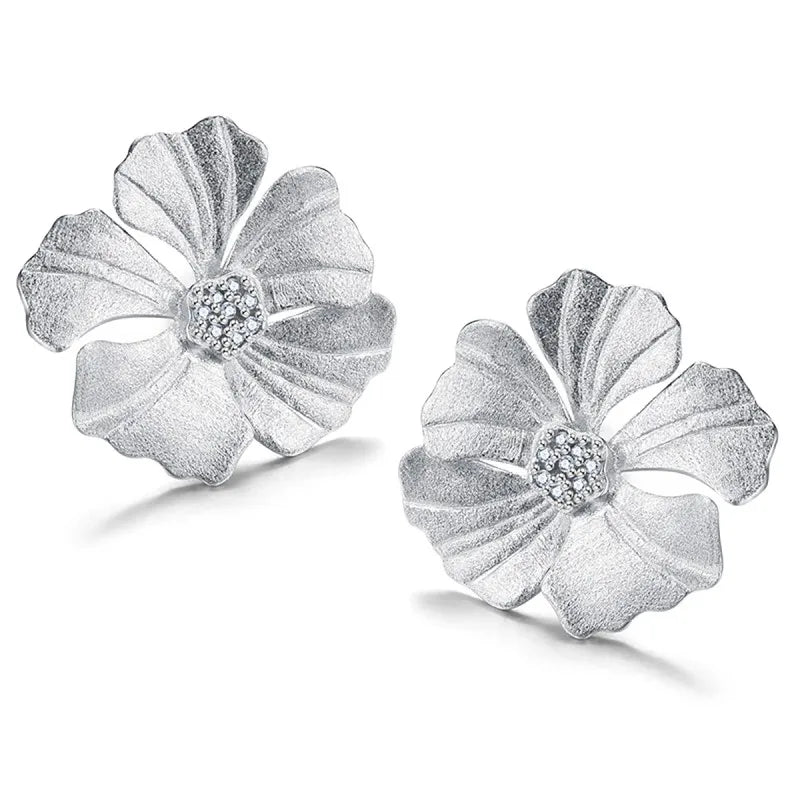 Puces d'oreilles pivoine ciselée, argent 925 — vue 6