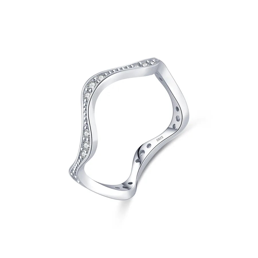 Bague à monture en vague, argent massif 925 — vue 11