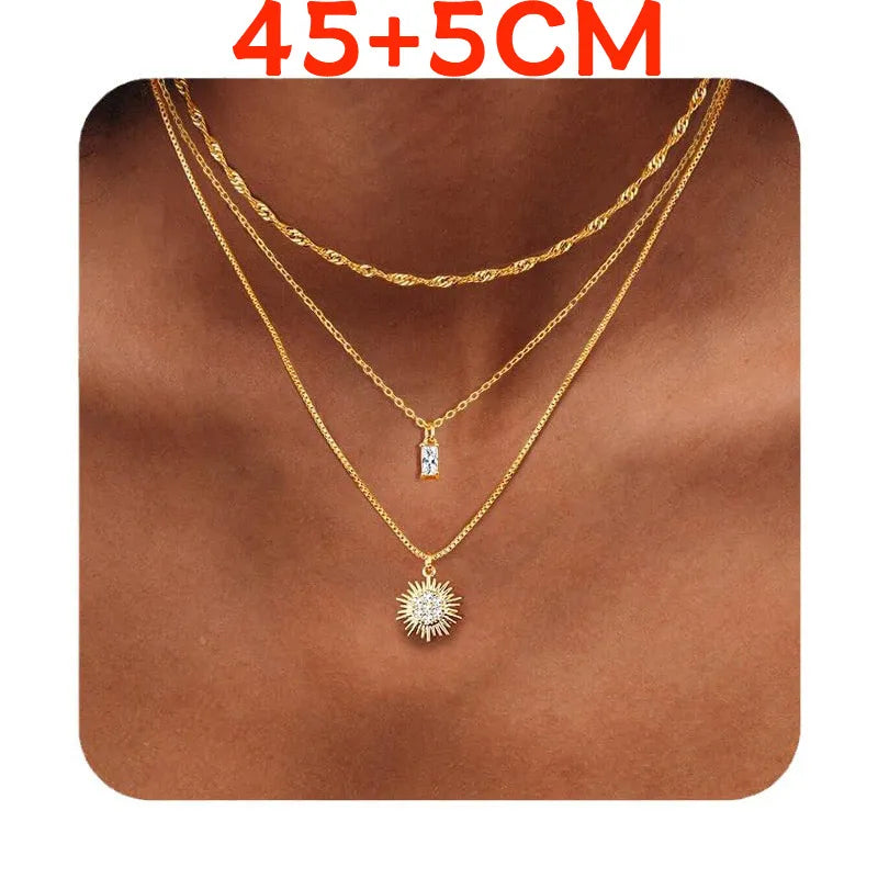 Collier multi-rangs à pendentifs gouttes — vue 2