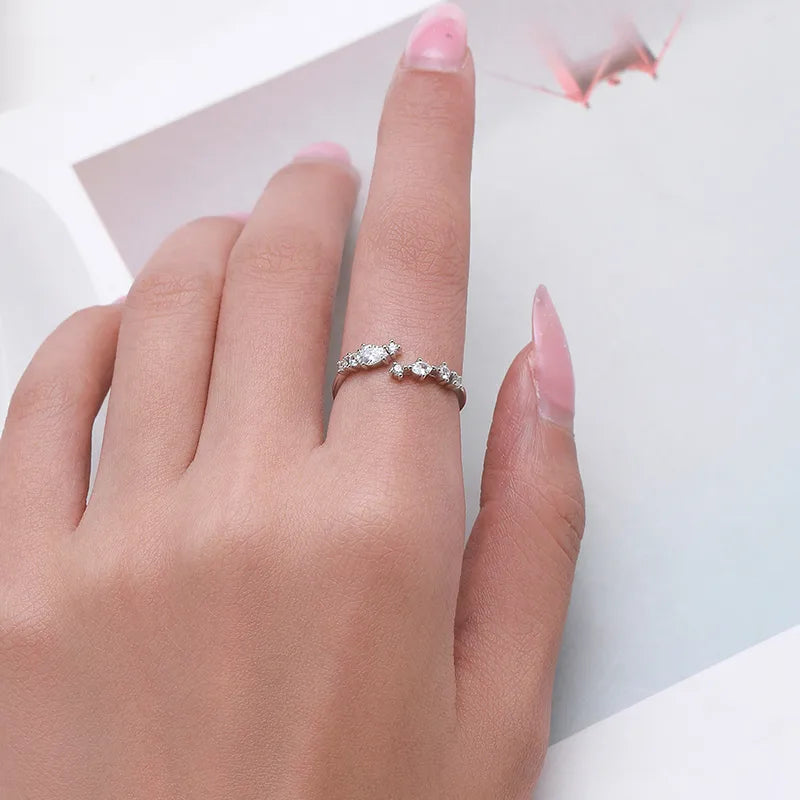 Bague à pierre taille goutte, argent 925 — vue 2