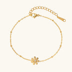 Collier marguerite sertie sur chaîne à billes — vue 3