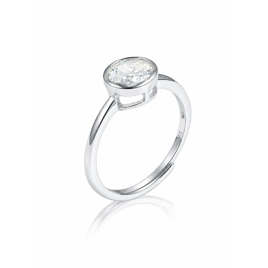 Bague moissanite ronde, modèle unisexe — vue 6