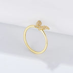Bague papillon sertie de zircons, argent 925 — vue 3