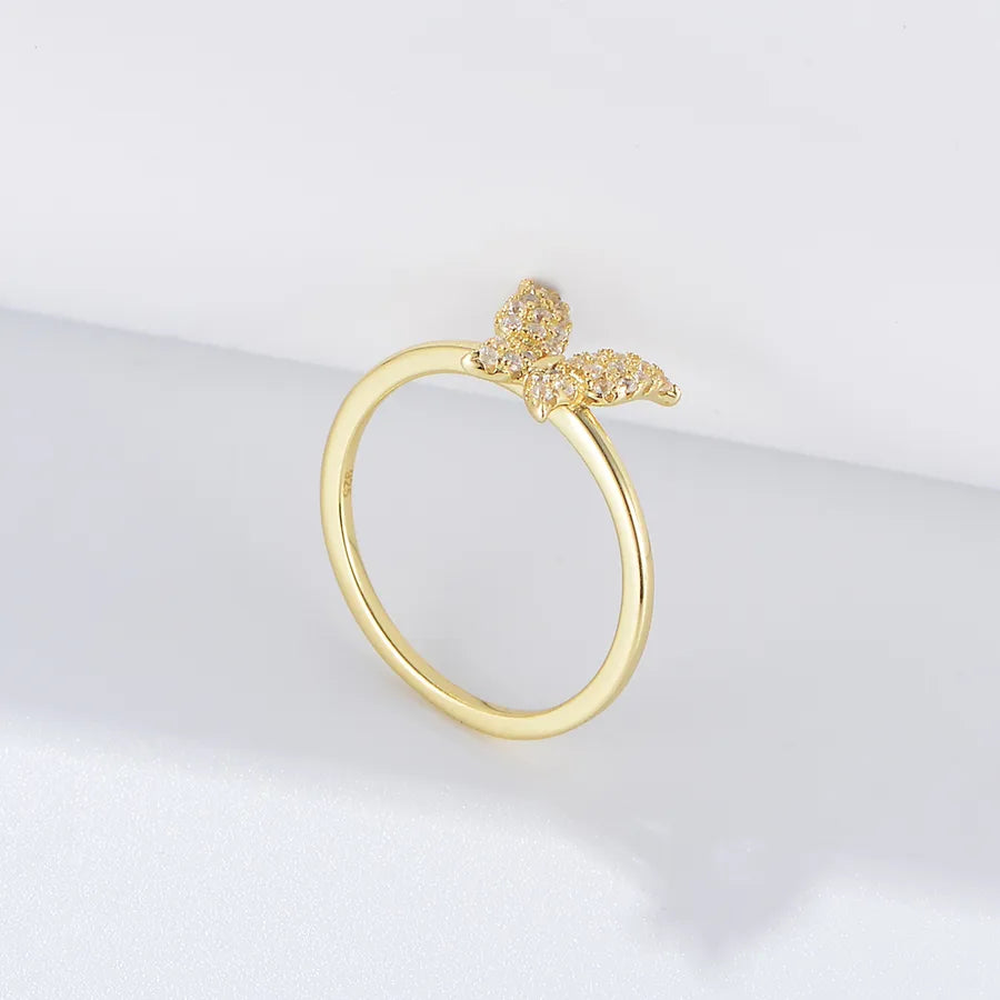 Bague papillon sertie de zircons, argent 925 — vue 3