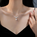 Collier à pendentif serti, argent 925 doré — vue 4