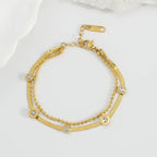 Bracelet chaîne souple en acier inoxydable doré