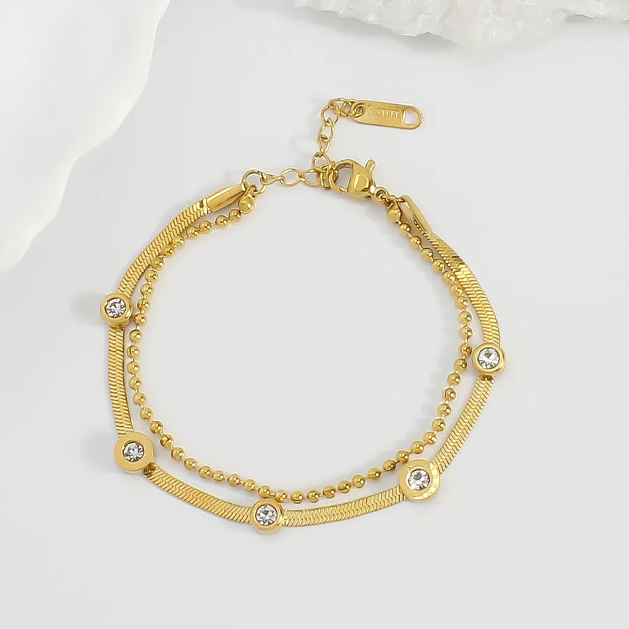 Bracelet chaîne souple en acier inoxydable doré
