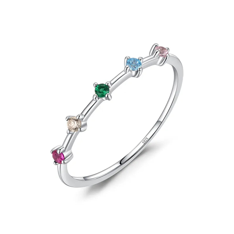 Bague fine géométrique, argent massif 925 — vue 6
