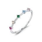 Bague fine géométrique, argent massif 925 — vue 6