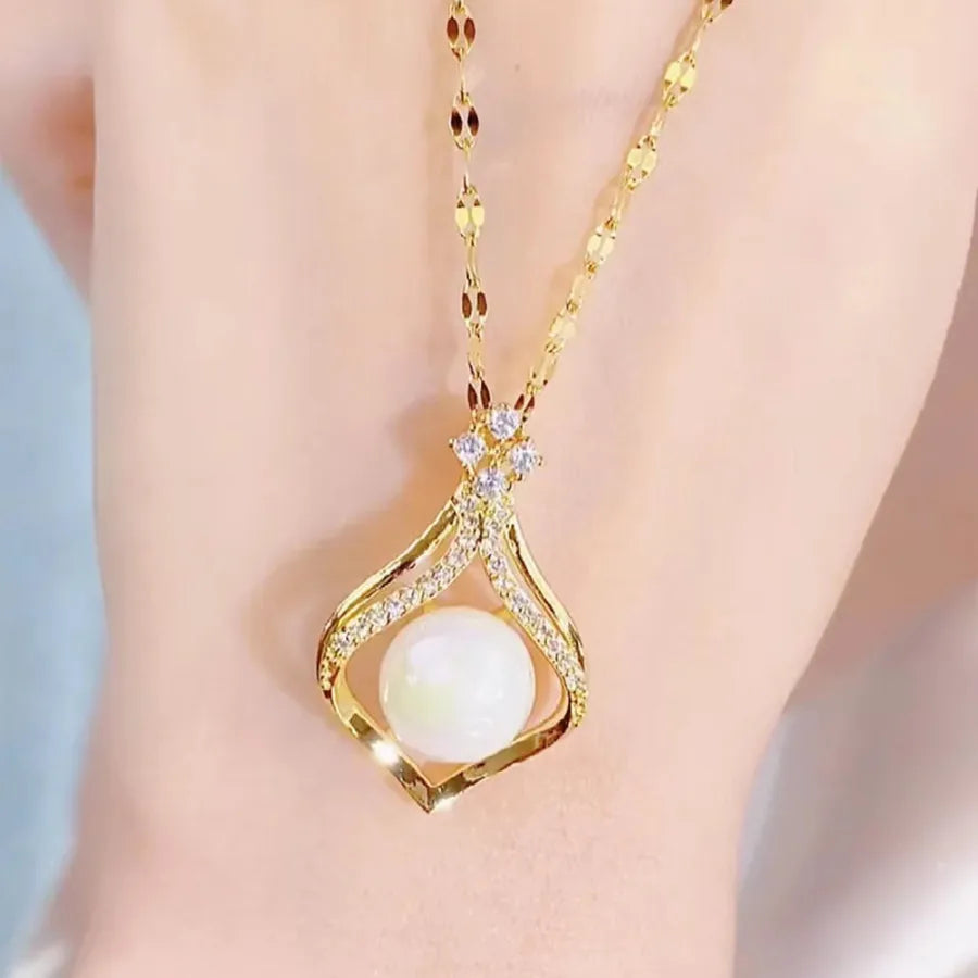 Collier à perle unique sur chaîne fine, unisexe — vue 4