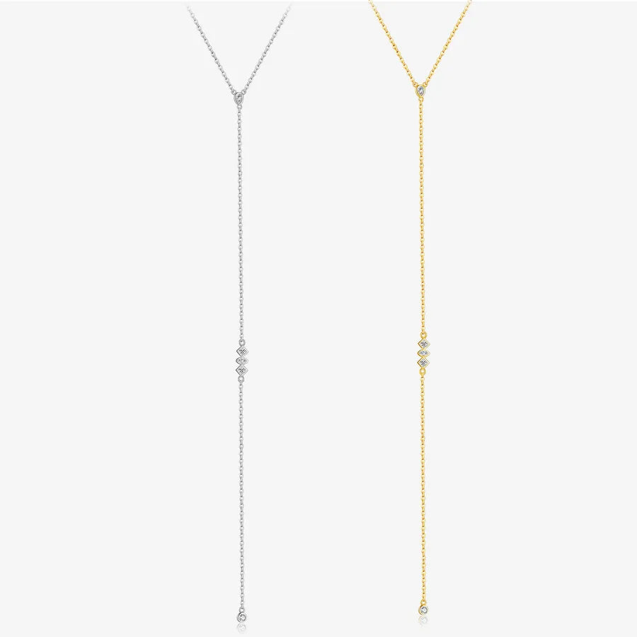 Collier à pendentif géométrique minimaliste argenté