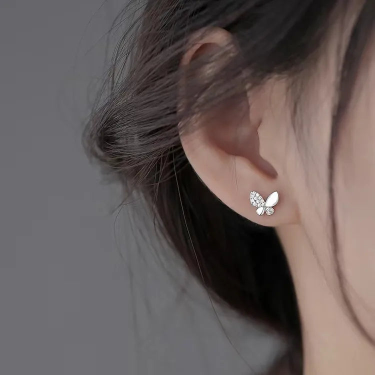 Puces d'oreilles petits papillons, argent 925 — vue 5