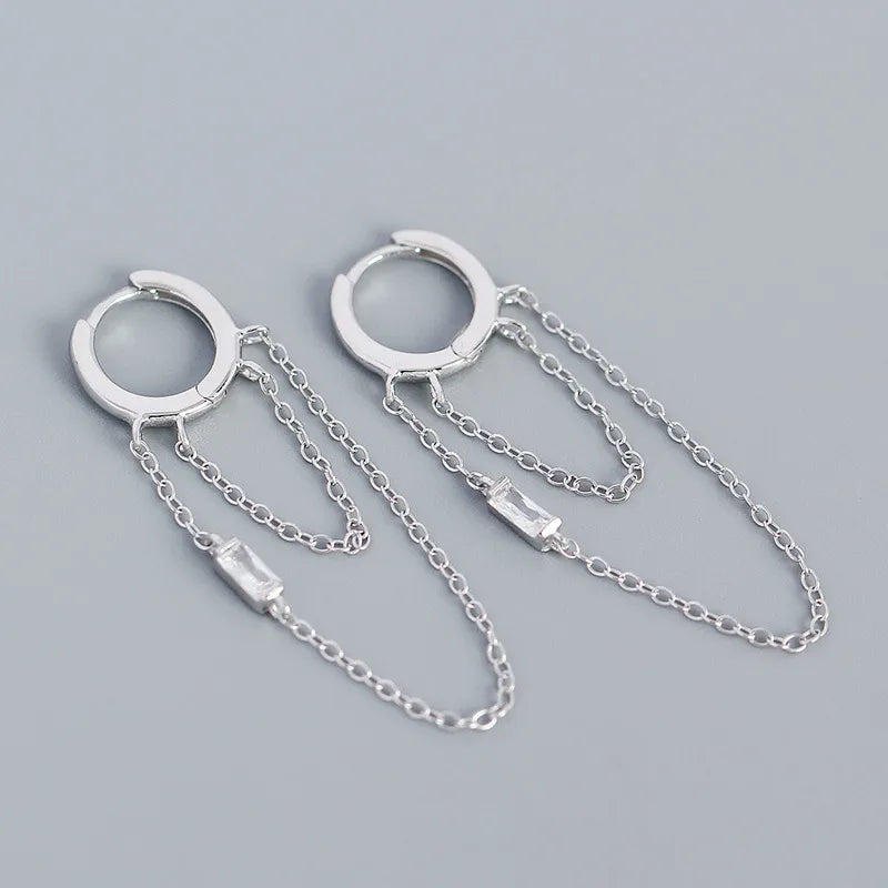 Boucles d'oreilles à pierre, monture géométrique — vue 6